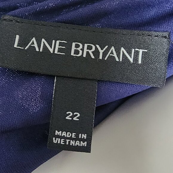 Lane Bryant Dress Womens Plus Size 22 Solid All Blue Lace Zip Back Short Sleeve - Picture 5 of 8